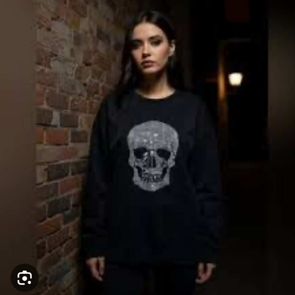 Philosophy Black Skull Sweater